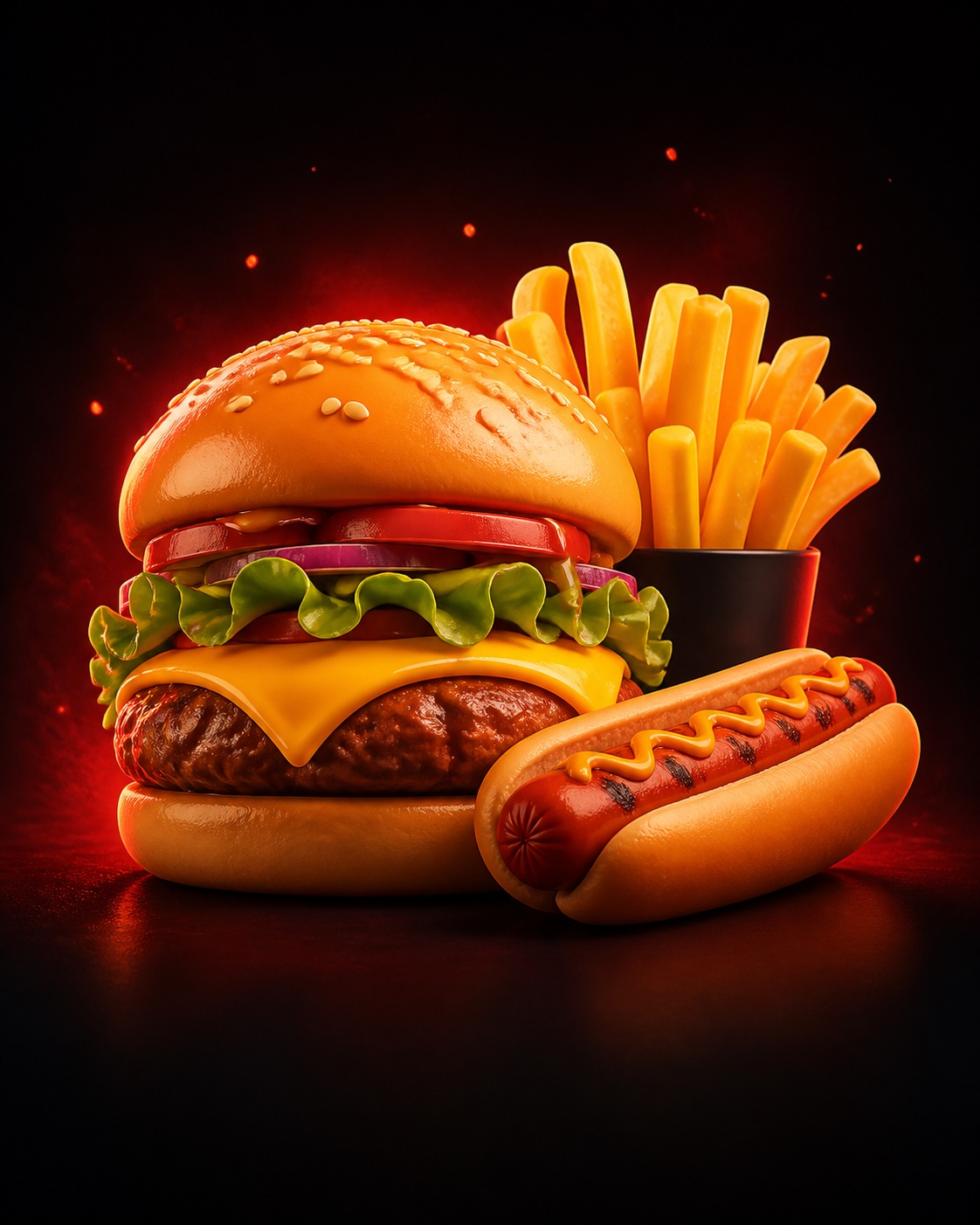 Burger, patatas y frankfurt de Tic Tac Burger
